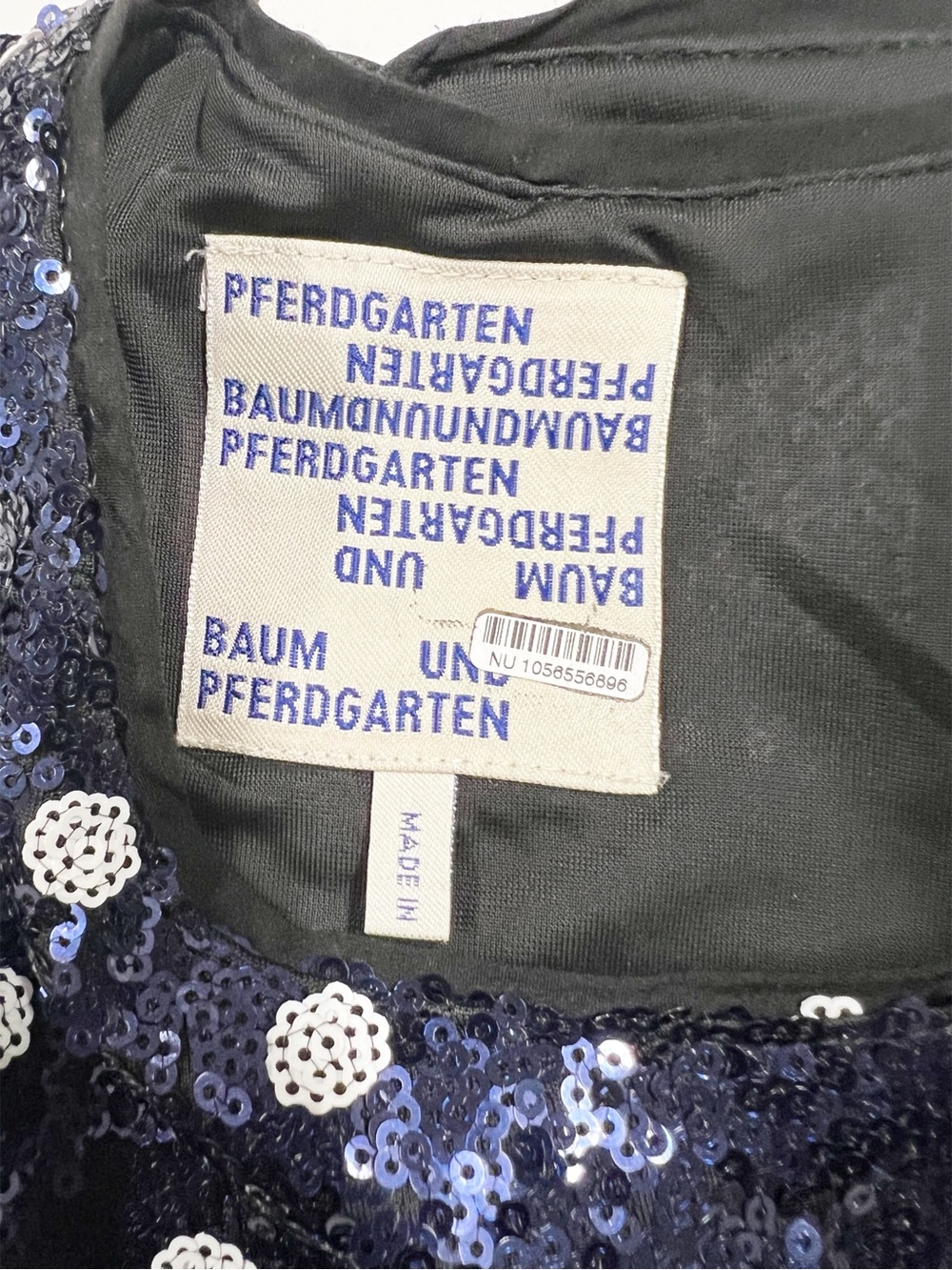 Baum Und Pferdgarten Womens Navy Sequin Polka Dot Long Sleeve Jiza Top Size S - Picture 8 of 11
